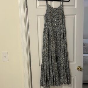 & Other Stories Floral Blue Tiered Midi Dress